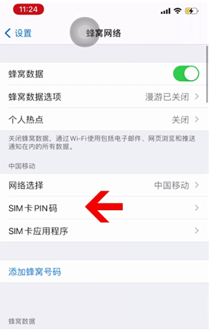 双峰苹果14维修网分享如何给iPhone14的SIM卡设置密码 